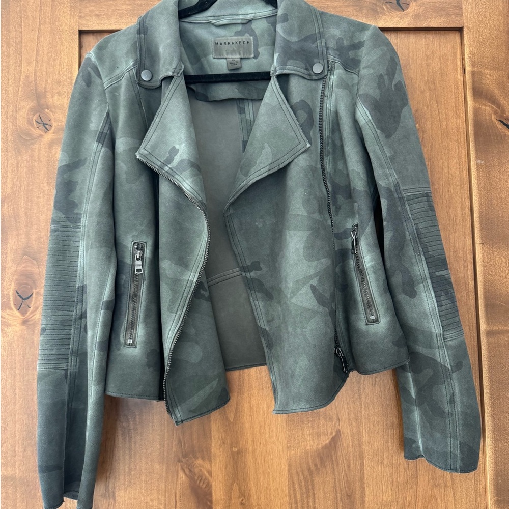 Stylish Camouflage Leather Jacket